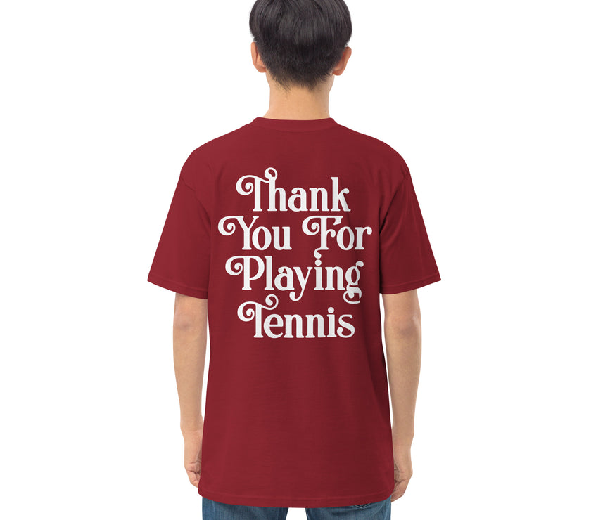 Thank You For Playing Tennis premium heavyweight tee by CoVA Tennis