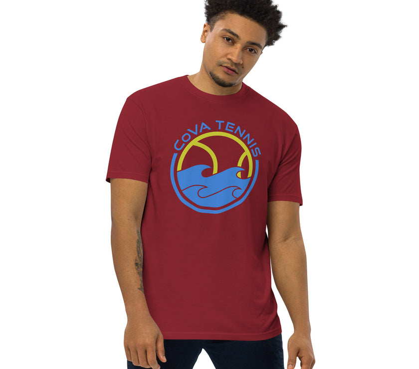 CoVA Tennis Ball & Waves Logo Men’s premium heavyweight tee