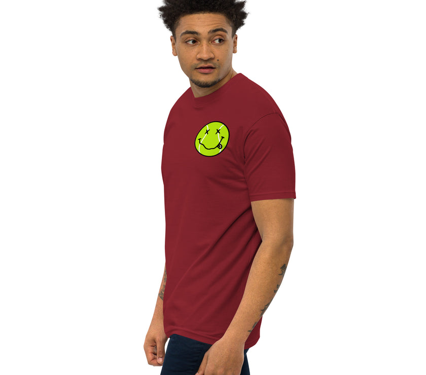 Smiling Tennis Ball by CoVA Tennis Men’s premium heavyweight tee