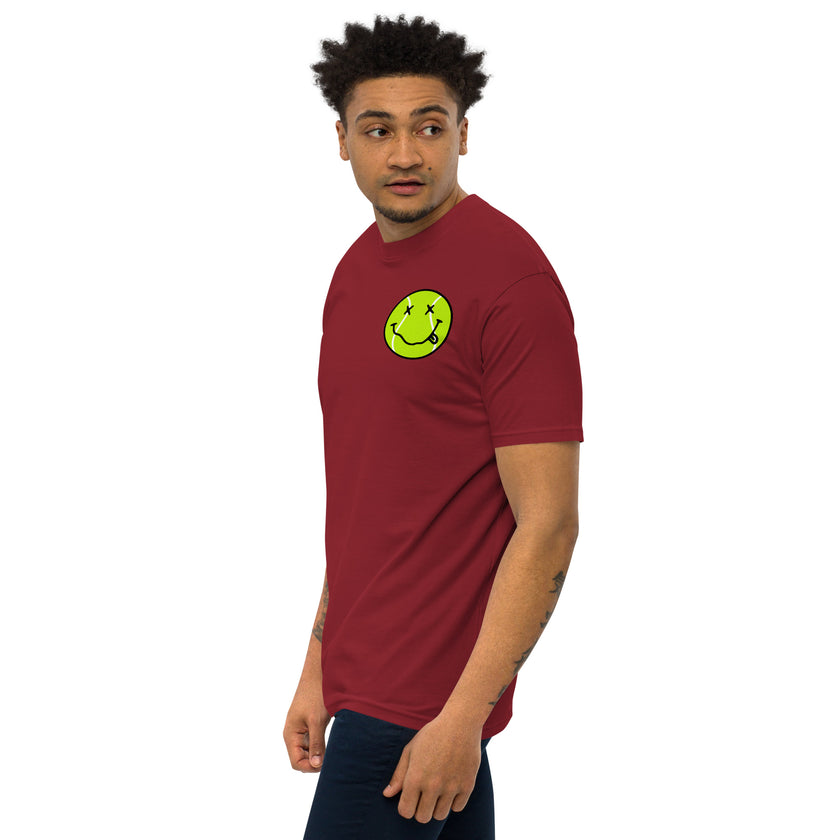 Smiling Tennis Ball by CoVA Tennis Men’s premium heavyweight tee