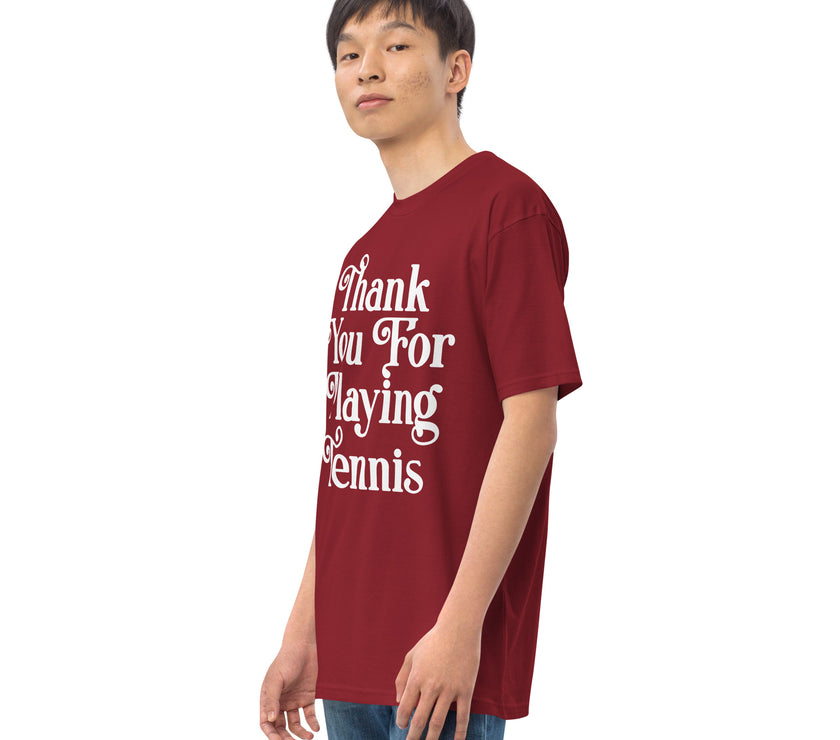 Thank You For Playing Tennis By CoVA Tennis Men’s premium heavyweight tee