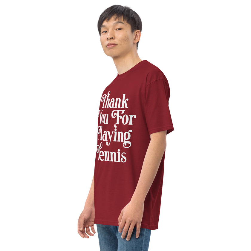 Thank You For Playing Tennis By CoVA Tennis Men’s premium heavyweight tee