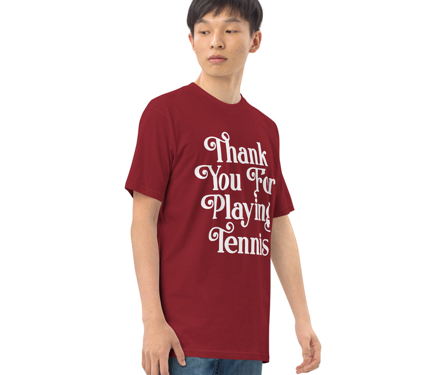 Thank You For Playing Tennis By CoVA Tennis Men’s premium heavyweight tee