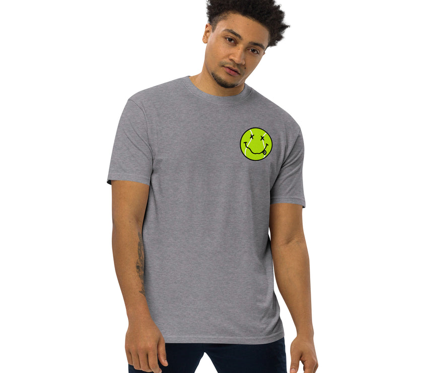 Smiling Tennis Ball by CoVA Tennis Men’s premium heavyweight tee