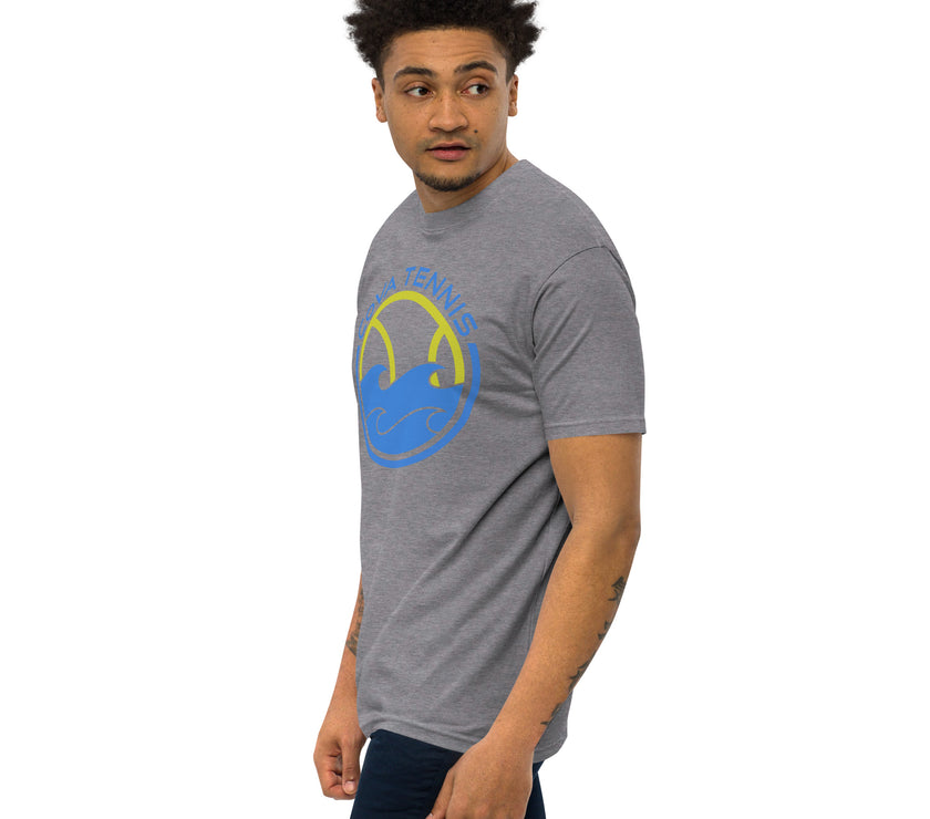 CoVA Tennis Ball & Waves Logo Men’s premium heavyweight tee