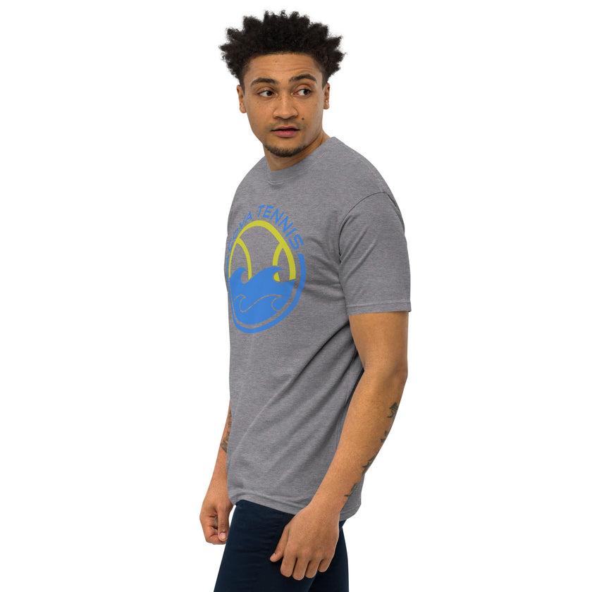 CoVA Tennis Ball & Waves Logo Men’s premium heavyweight tee