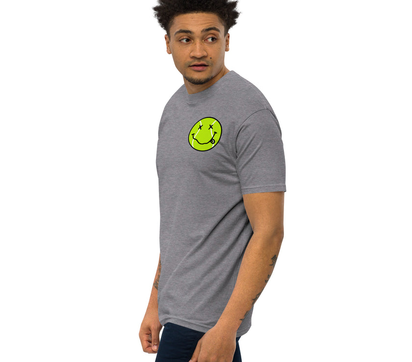 Smiling Tennis Ball by CoVA Tennis Men’s premium heavyweight tee