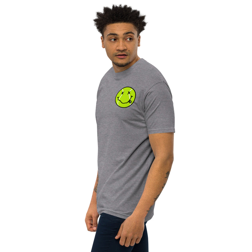 Smiling Tennis Ball by CoVA Tennis Men’s premium heavyweight tee