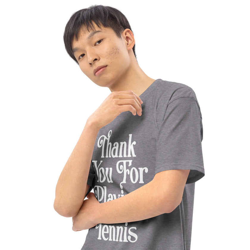 Thank You For Playing Tennis By CoVA Tennis Men’s premium heavyweight tee