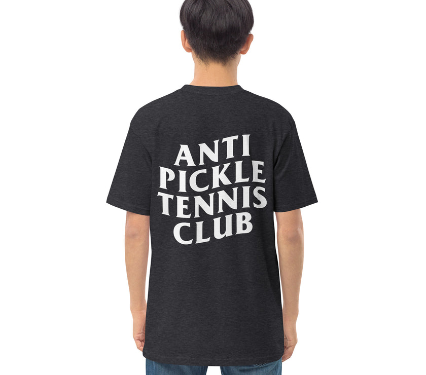 Anti Pickleball Tennis Club premium heavyweight tee by CoVA Tennis