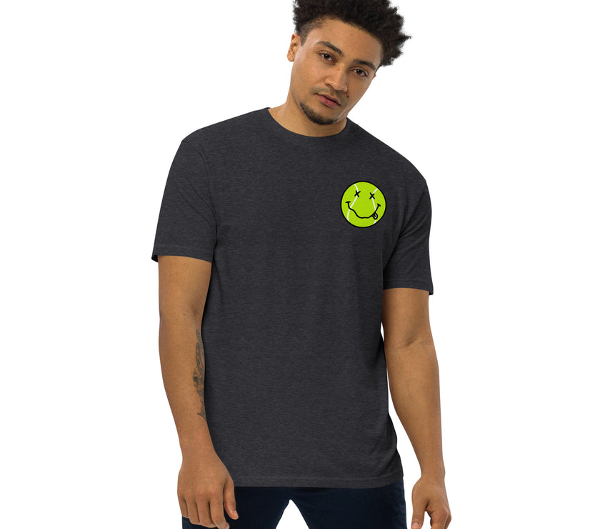 Smiling Tennis Ball by CoVA Tennis Men’s premium heavyweight tee