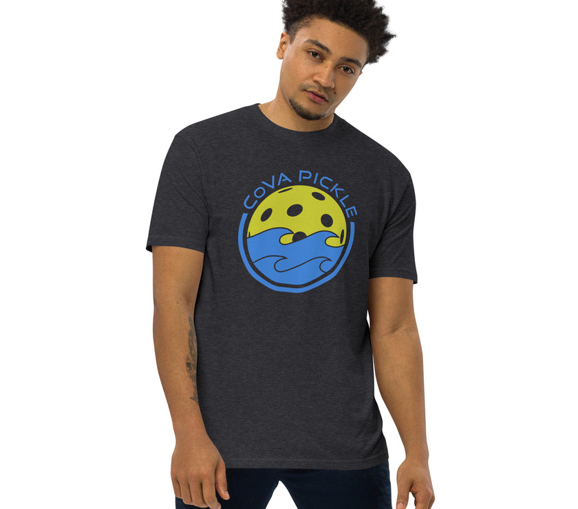 CoVA Pickle Ball & Waves Men’s premium heavyweight tee