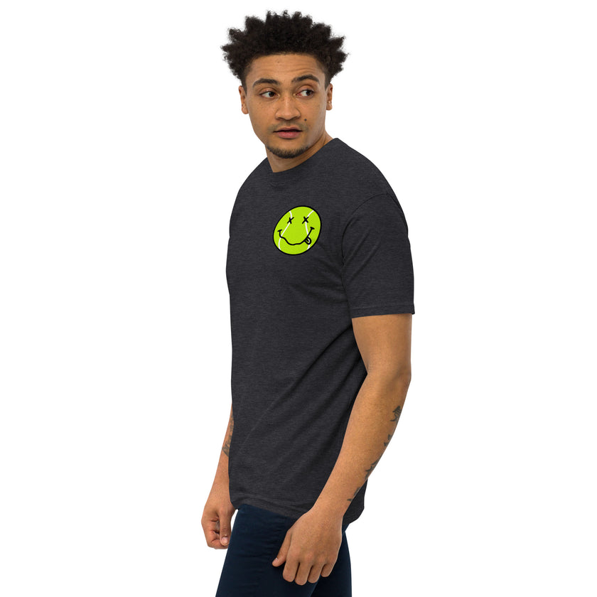 Smiling Tennis Ball by CoVA Tennis Men’s premium heavyweight tee