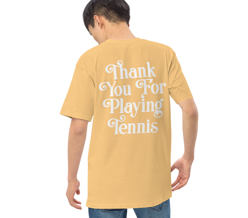 Thank You For Playing Tennis premium heavyweight tee by CoVA Tennis