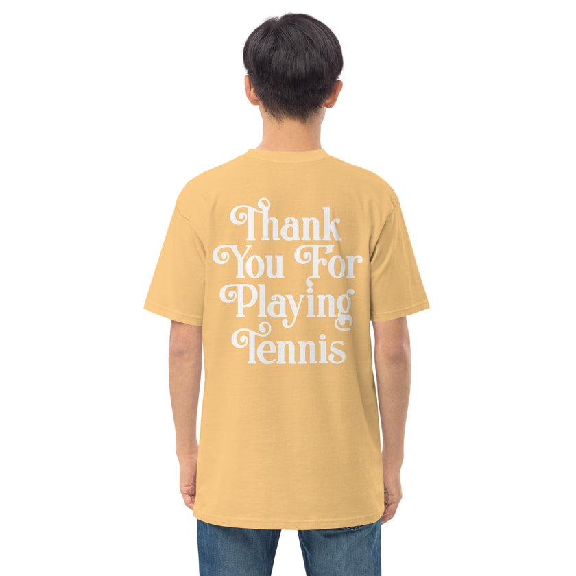 Thank You For Playing Tennis premium heavyweight tee by CoVA Tennis