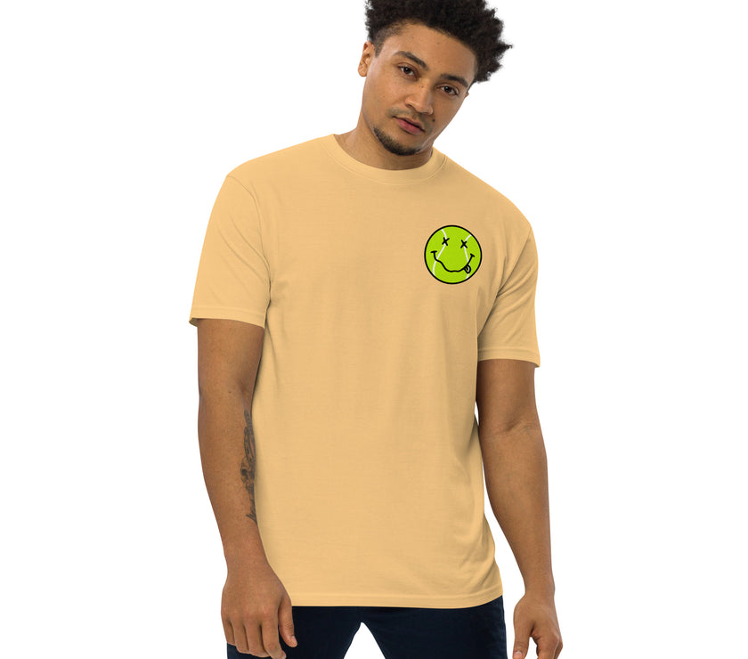 Smiling Tennis Ball by CoVA Tennis Men’s premium heavyweight tee