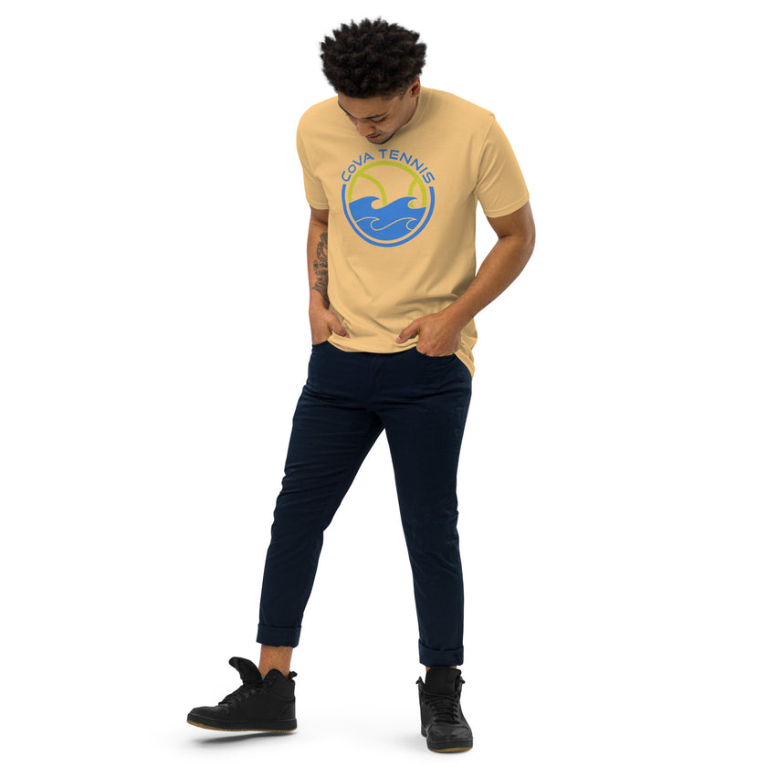 CoVA Tennis Ball & Waves Logo Men’s premium heavyweight tee