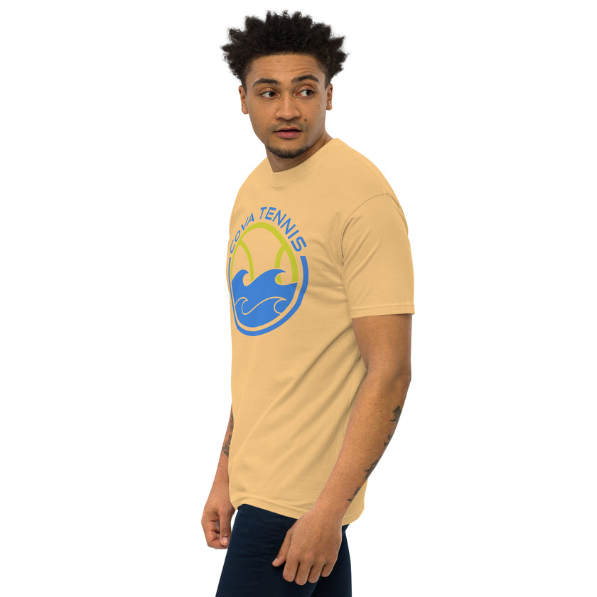 CoVA Tennis Ball & Waves Logo Men’s premium heavyweight tee