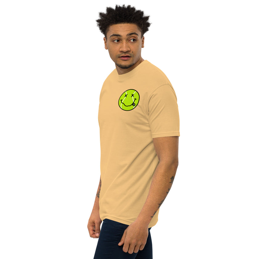 Smiling Tennis Ball by CoVA Tennis Men’s premium heavyweight tee