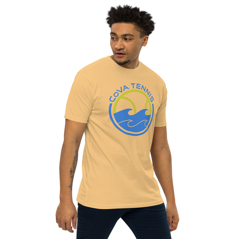 CoVA Tennis Ball & Waves Logo Men’s premium heavyweight tee