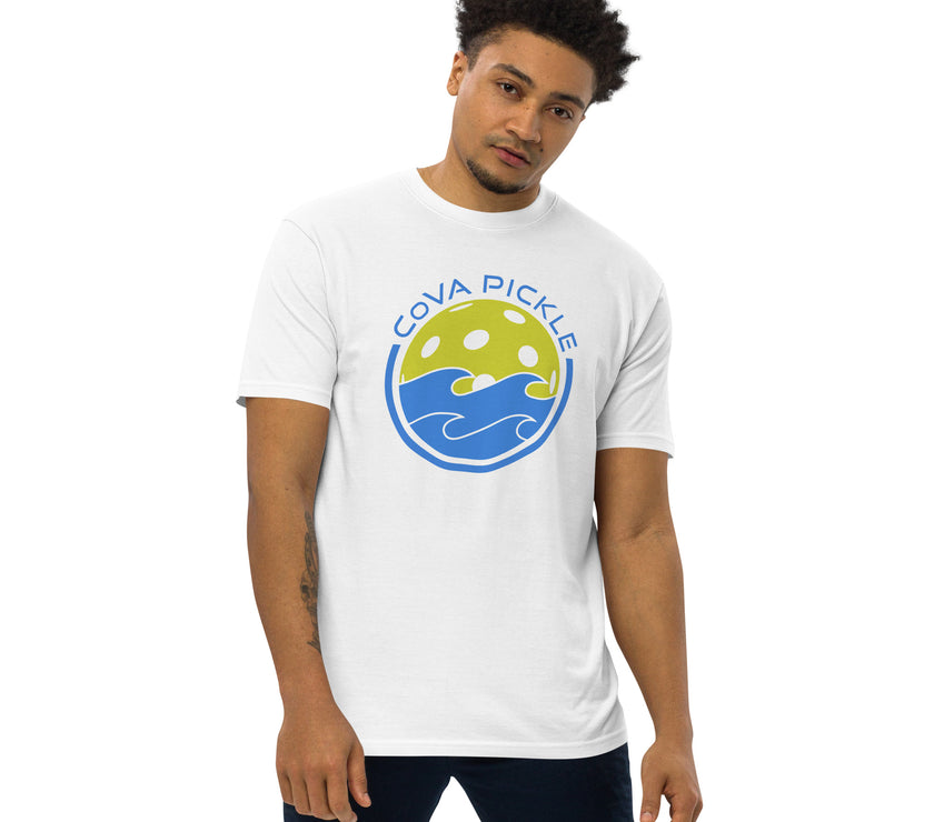 CoVA Pickle Ball & Waves Men’s premium heavyweight tee