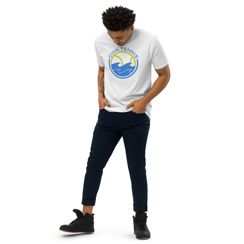 CoVA Tennis Ball & Waves Logo Men’s premium heavyweight tee