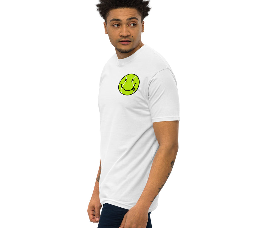 Smiling Tennis Ball by CoVA Tennis Men’s premium heavyweight tee