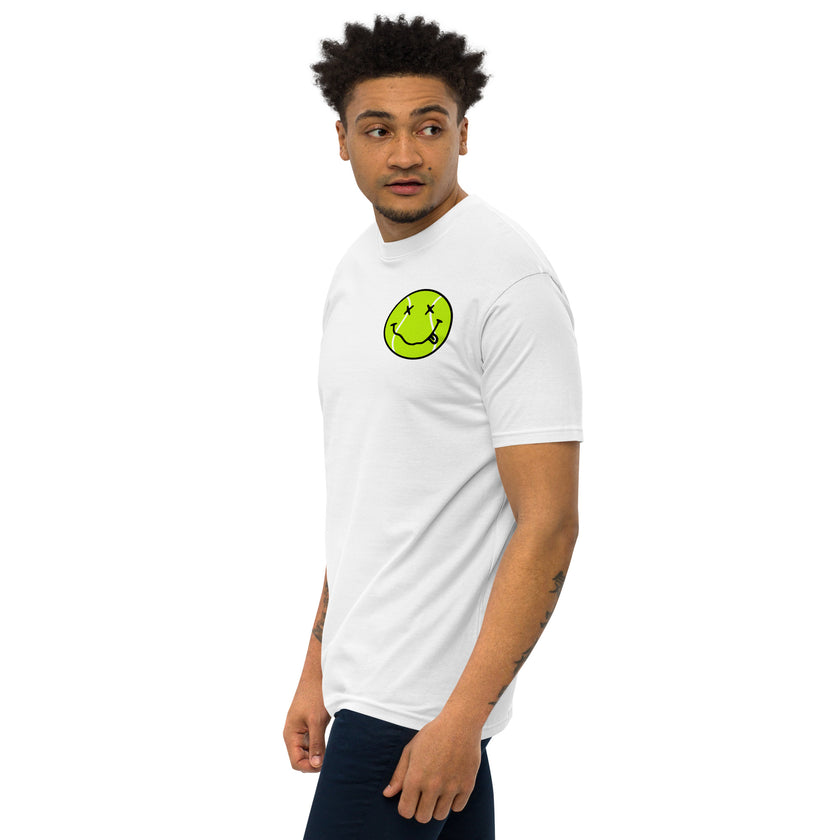 Smiling Tennis Ball by CoVA Tennis Men’s premium heavyweight tee