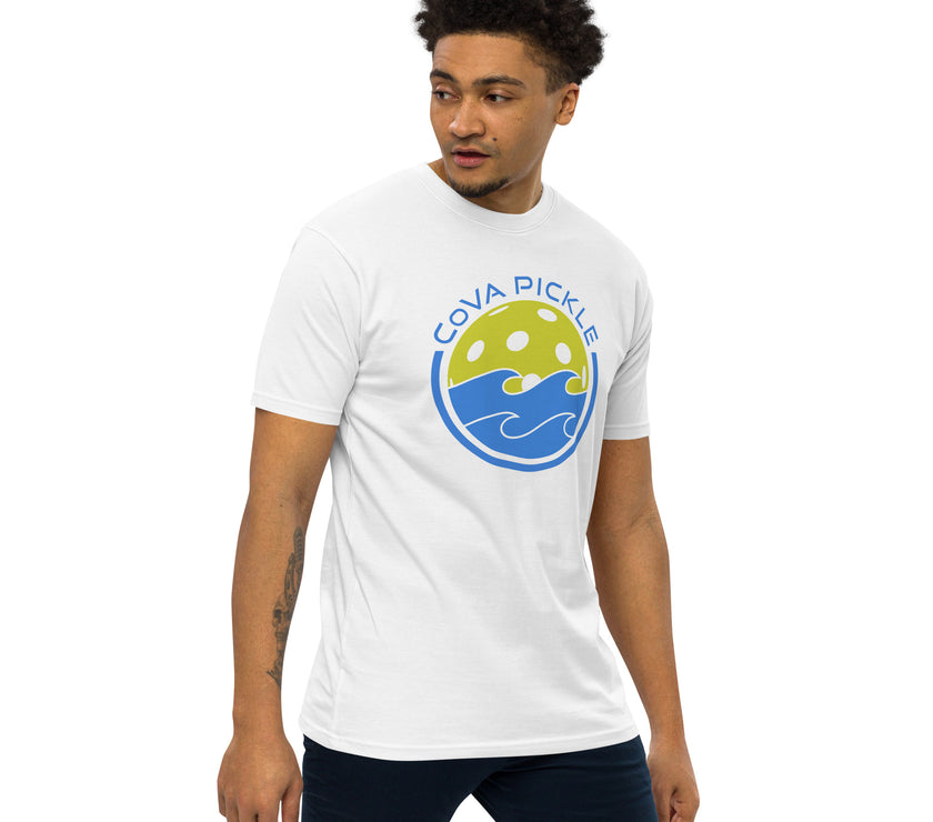 CoVA Pickle Ball & Waves Men’s premium heavyweight tee