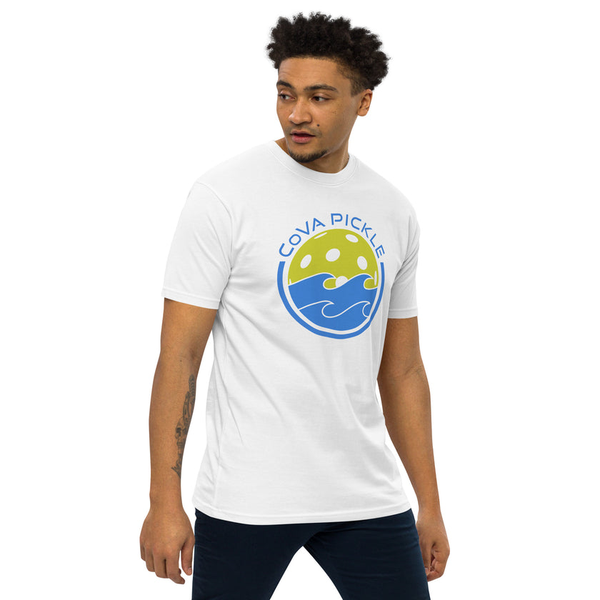 CoVA Pickle Ball & Waves Men’s premium heavyweight tee