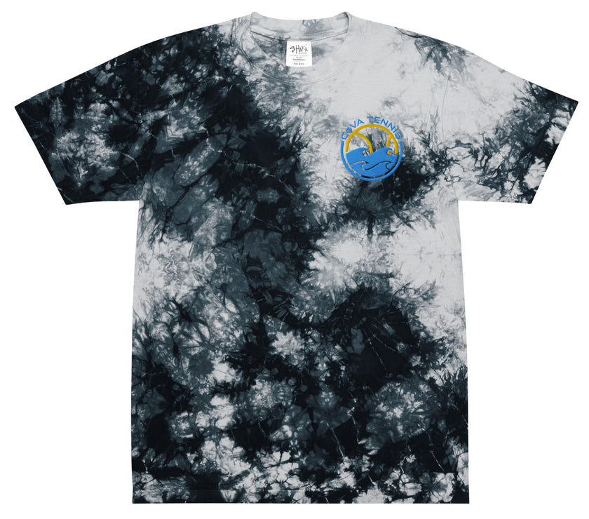 CoVA Tennis Ball & Waves Logo Oversized tie-dye t-shirt