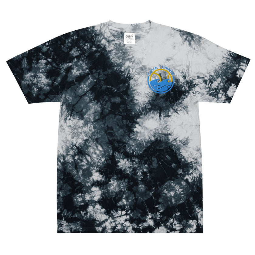 CoVA Tennis Ball & Waves Logo Oversized tie-dye t-shirt