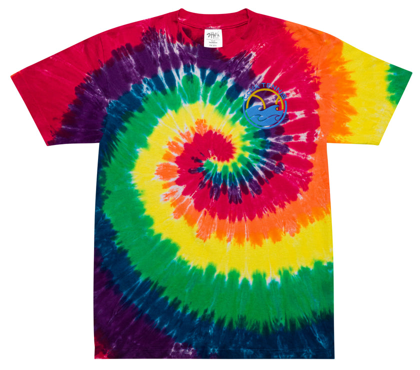 CoVA Tennis Ball & Waves Logo Oversized tie-dye t-shirt