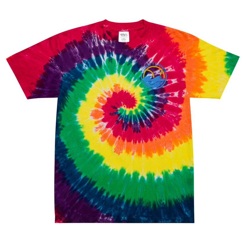 CoVA Tennis Ball & Waves Logo Oversized tie-dye t-shirt