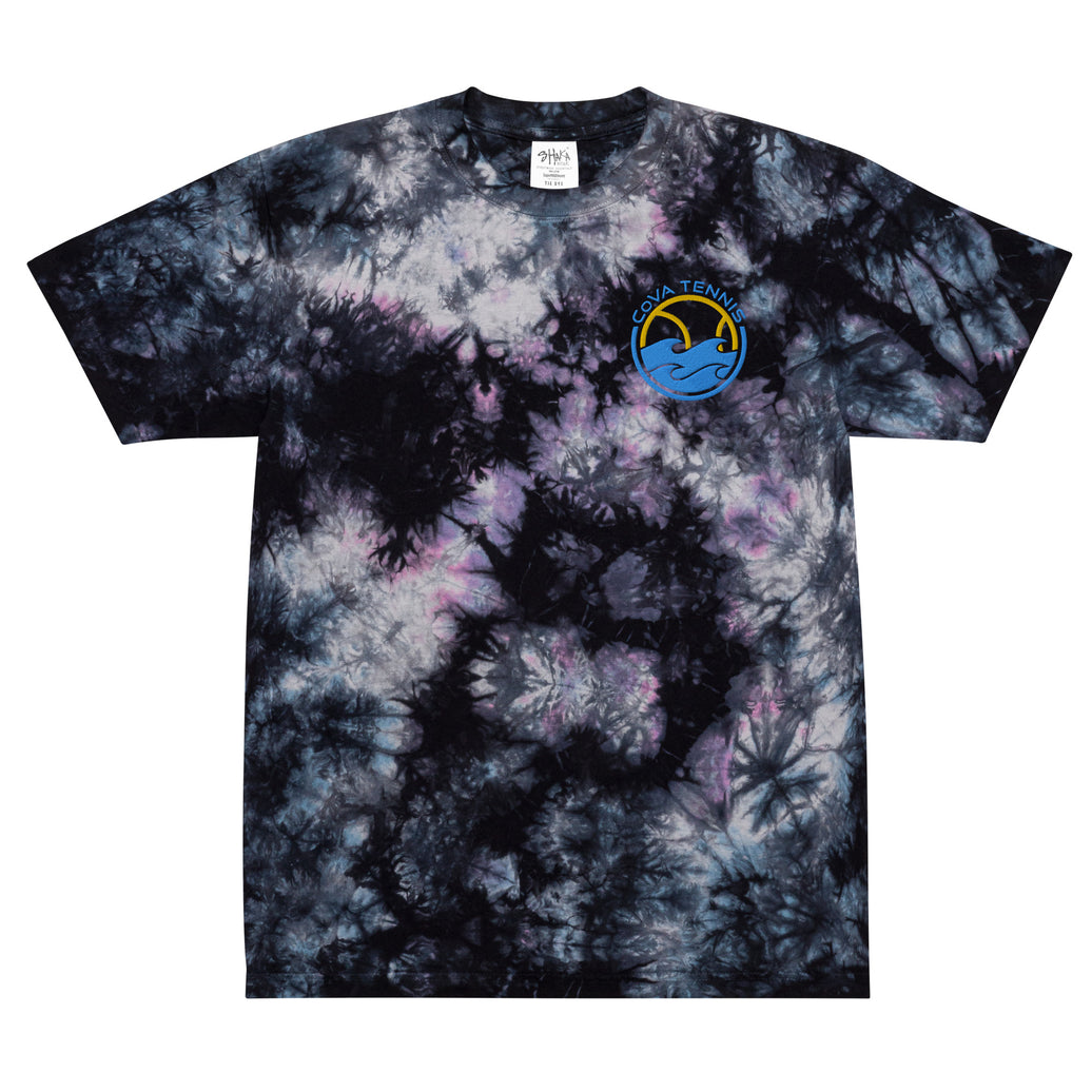 CoVA Tennis Ball & Waves Logo Oversized tie-dye t-shirt