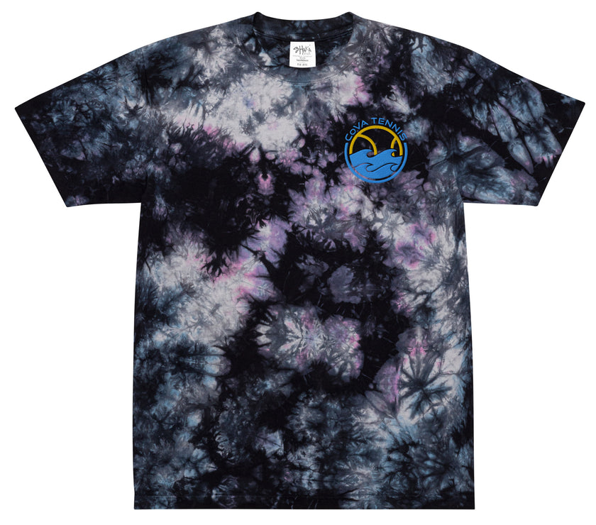 CoVA Tennis Ball & Waves Logo Oversized tie-dye t-shirt