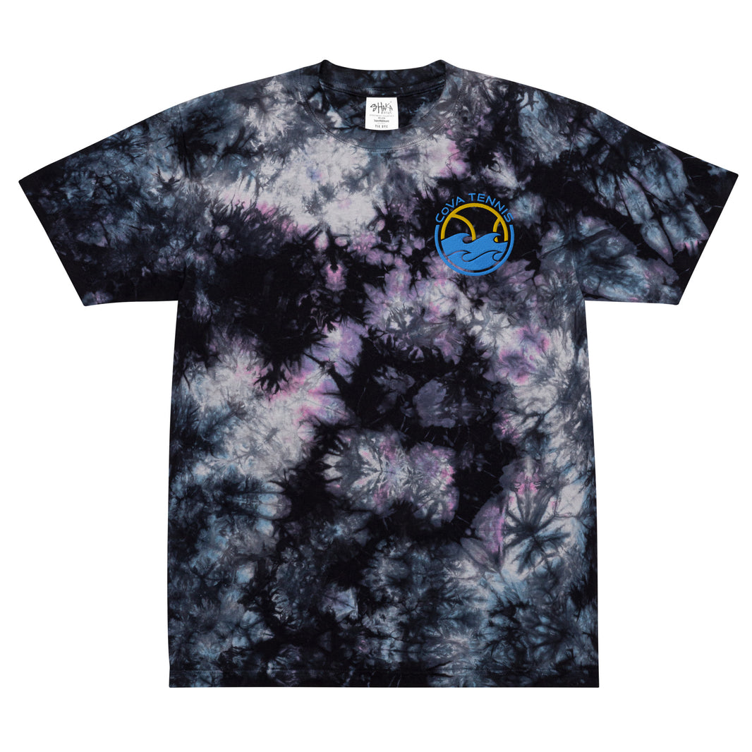 CoVA Tennis Ball & Waves Logo Oversized tie-dye t-shirt