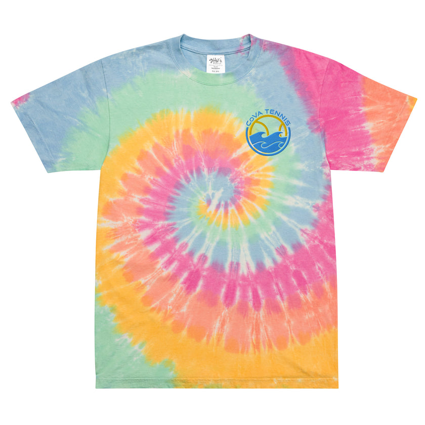 CoVA Tennis Ball & Waves Logo Oversized tie-dye t-shirt