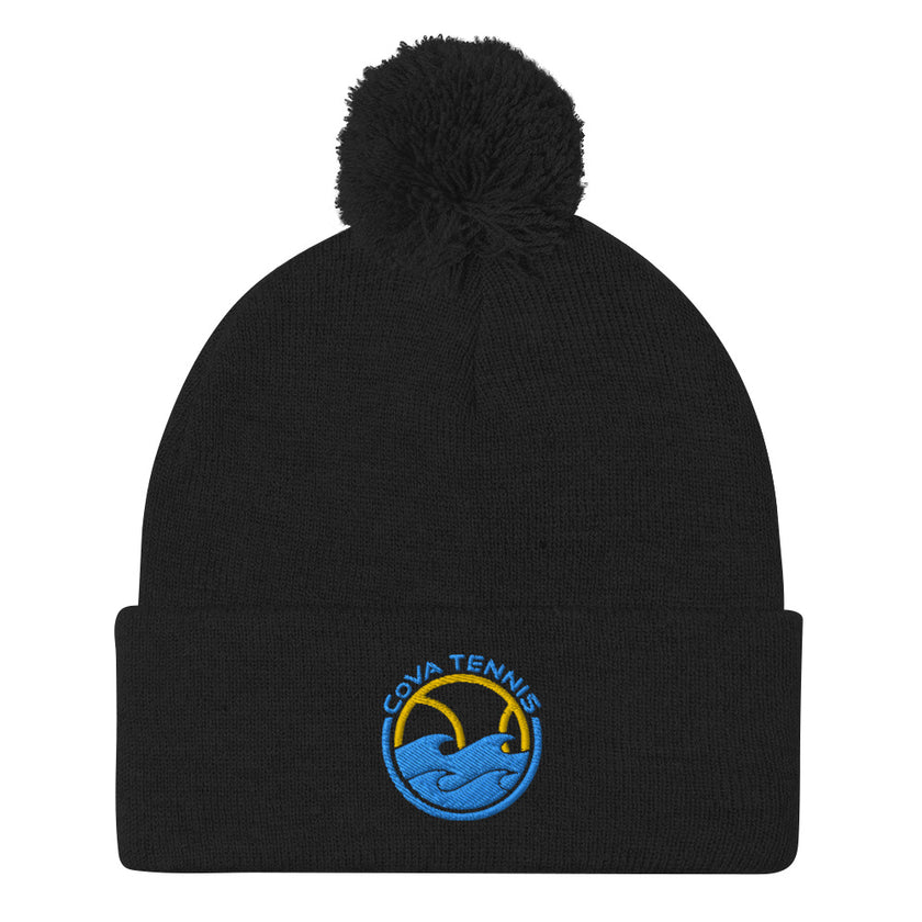 CoVA Tennis Ball & Waves LogoPom-Pom Beanie