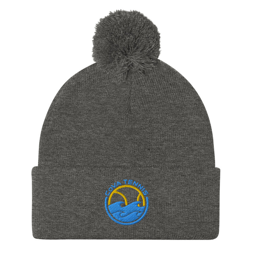 CoVA Tennis Ball & Waves LogoPom-Pom Beanie