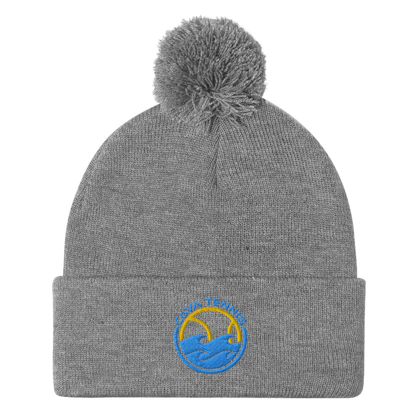 CoVA Tennis Ball & Waves LogoPom-Pom Beanie