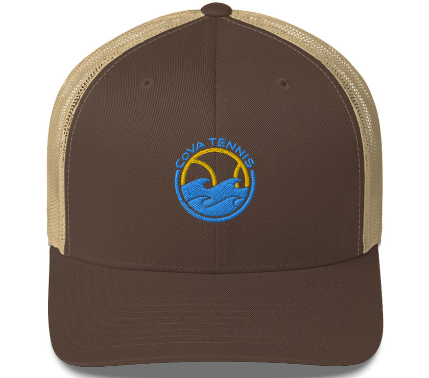 CoVA Tennis Ball & Waves Logo Trucker Cap