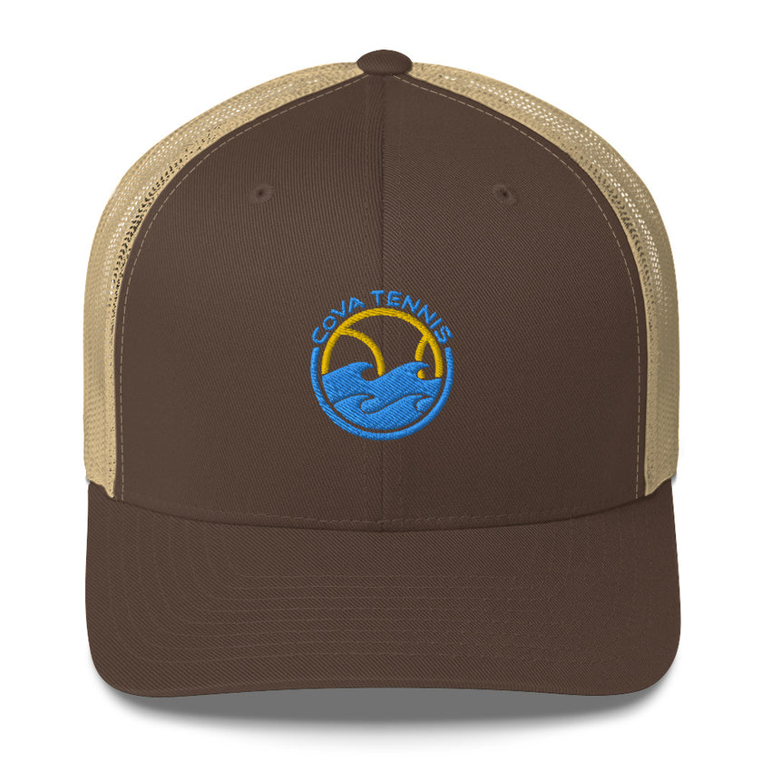 CoVA Tennis Ball & Waves Logo Trucker Cap