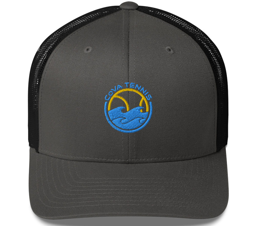 CoVA Tennis Ball & Waves Logo Trucker Cap