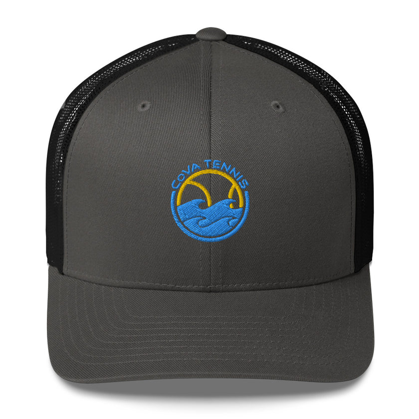 CoVA Tennis Ball & Waves Logo Trucker Cap