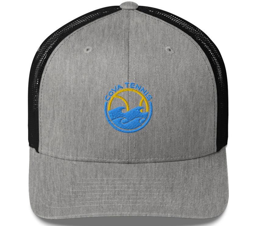 CoVA Tennis Ball & Waves Logo Trucker Cap