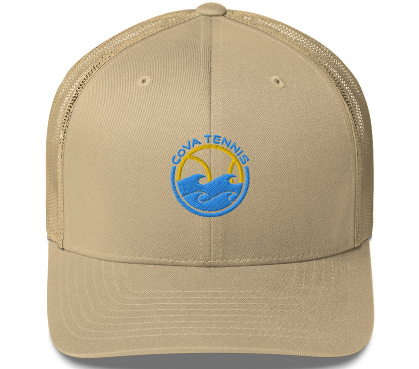 CoVA Tennis Ball & Waves Logo Trucker Cap