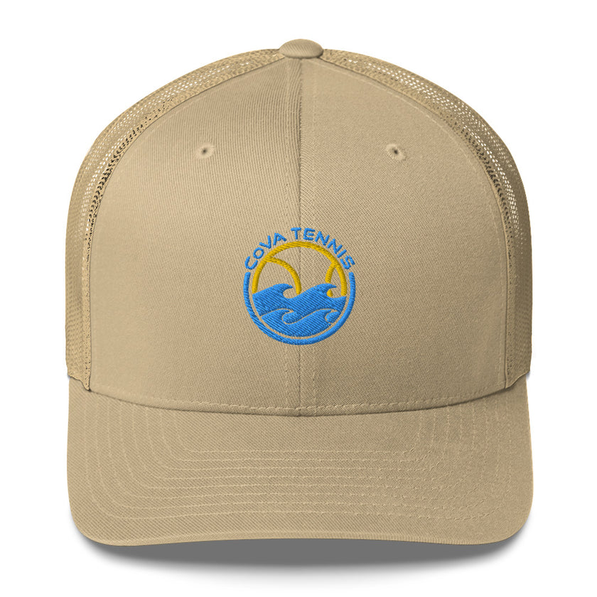 CoVA Tennis Ball & Waves Logo Trucker Cap