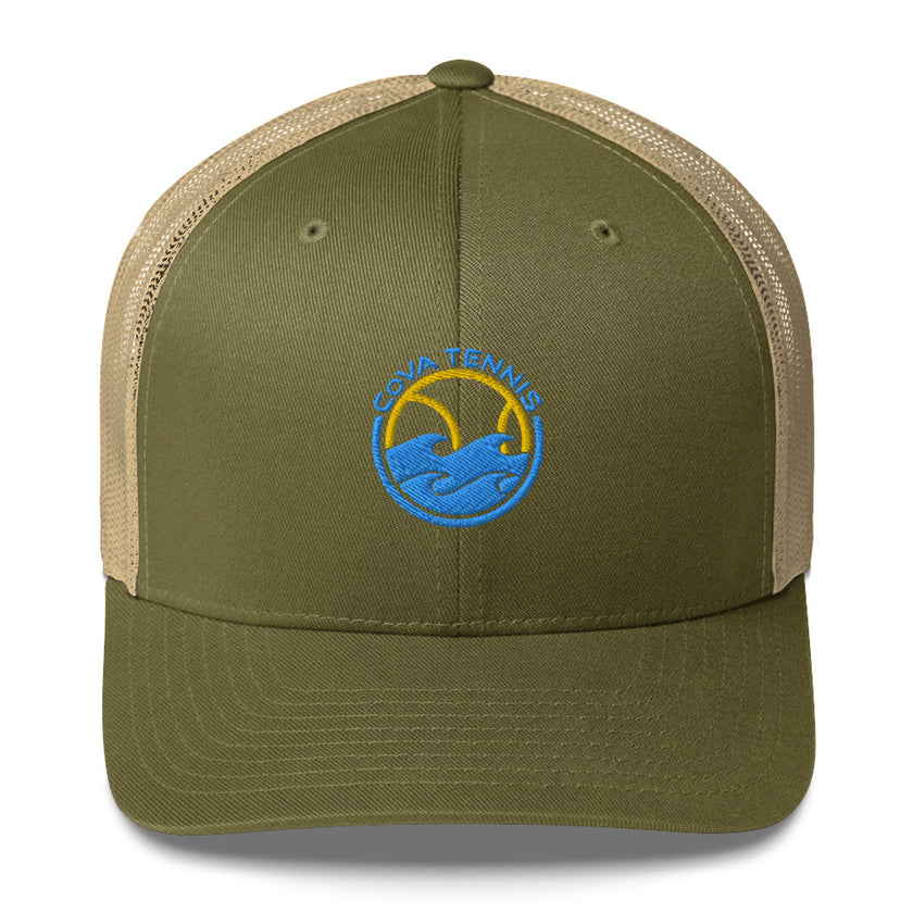 CoVA Tennis Ball & Waves Logo Trucker Cap