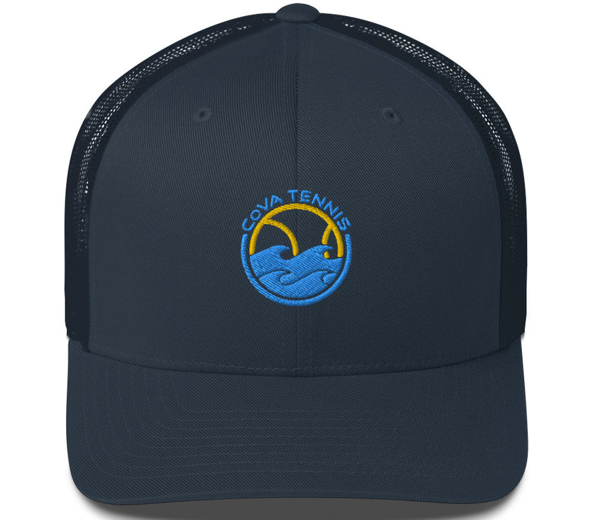 CoVA Tennis Ball & Waves Logo Trucker Cap